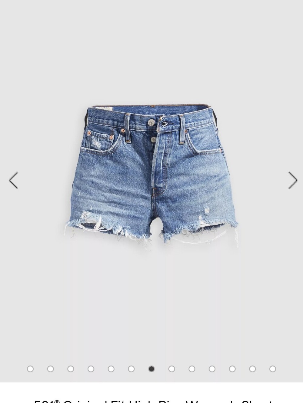 NEW Levi's 501 Classic High Rise Shorts With Button Fly - Picture 1 of 9